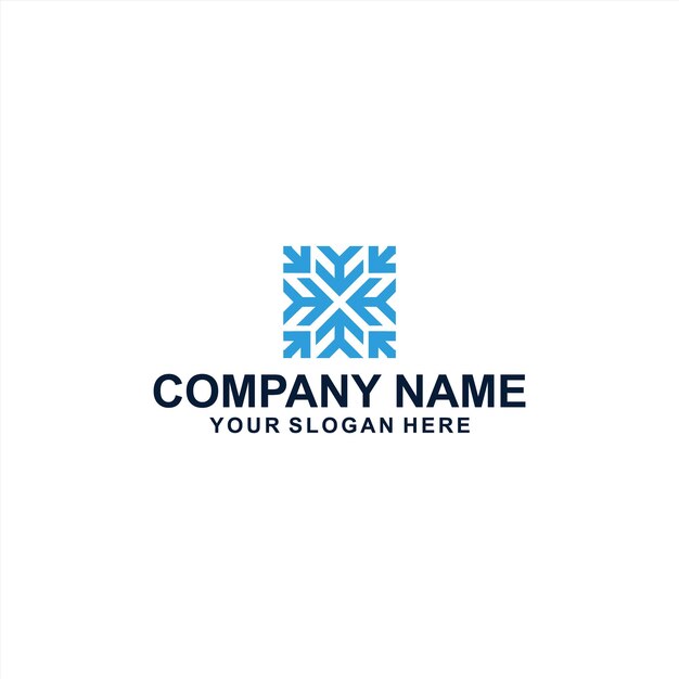 Snowflake rectangle logo vector