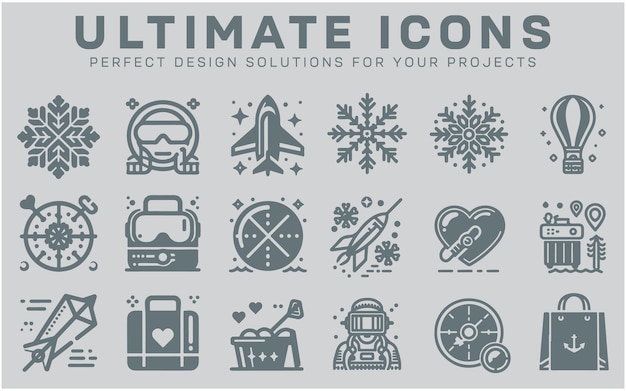 Snowflake Scuba diving and One love icons set Balloon dart Shopping bags and Search flight signs