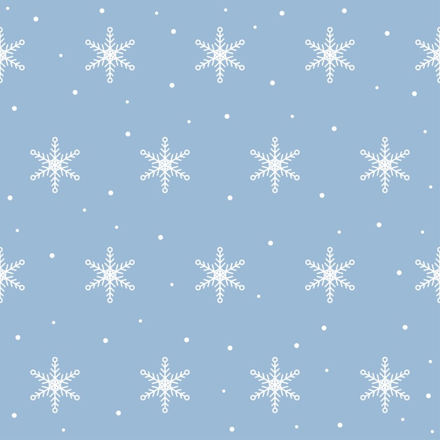 Снежинка бесшовный фон фон для дизайна зимних обоев, сезонных приглашений на продажу, праздничной упаковочной бумаги, текстильной ткани, одежды и т. Д.