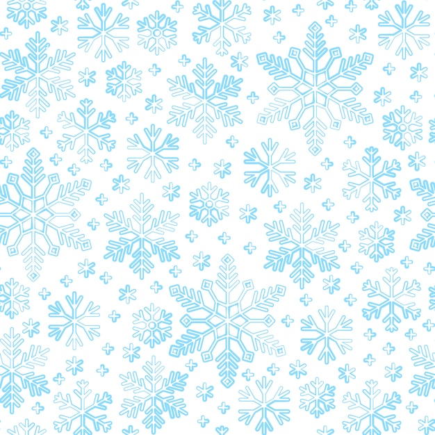 Vector snowflake seamless pattern, winter line snow background, paper wrap, fabric print, wallpaper decor.