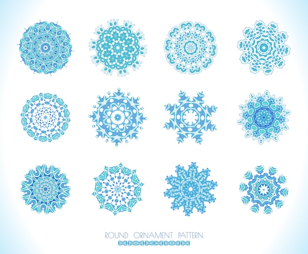 Snowflake set for winter design set of snowflakes