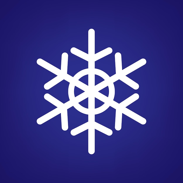 Snowflake simple icon over blue background illustration