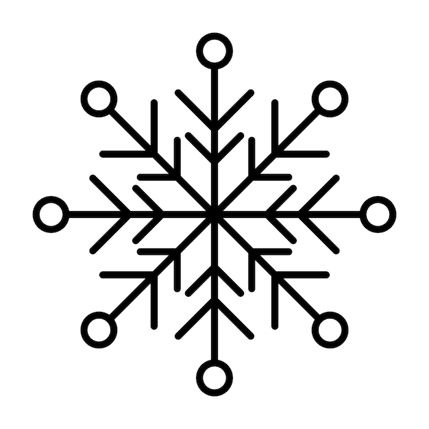 Snowflake Snowflake icon Simple snowflake icon in line style design Snow snowflake symbol Vector illustration