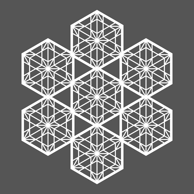 Vector snowflake star kumiko zaiku craft pattern