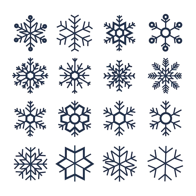 Snowflake symbol blue silhouette isolated on white background