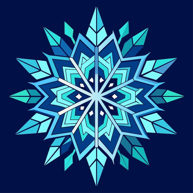 Vector snowflake symmetric 05