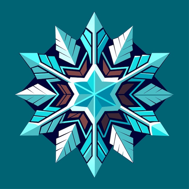 Vector snowflake symmetric 07