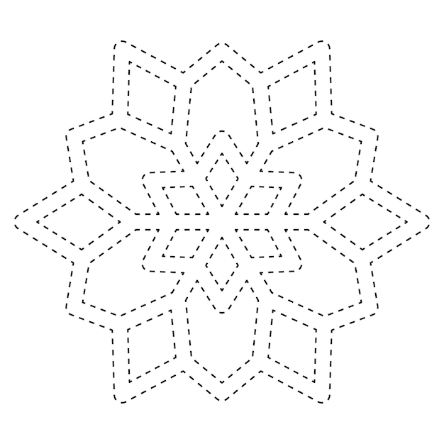 Snowflake tracing worksheet for kids