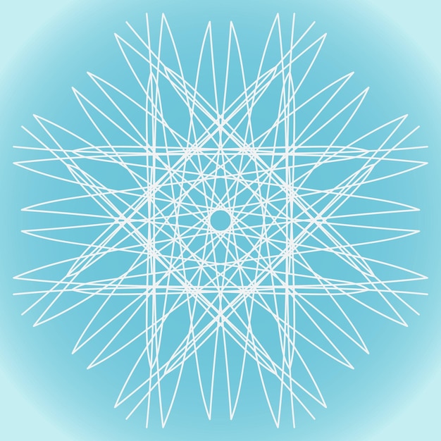 Vector snowflake vector abstract sharp needle shape on blue winter gradient background