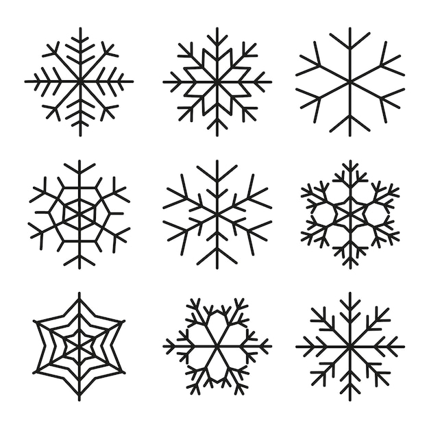 Snowflake vector illustration set