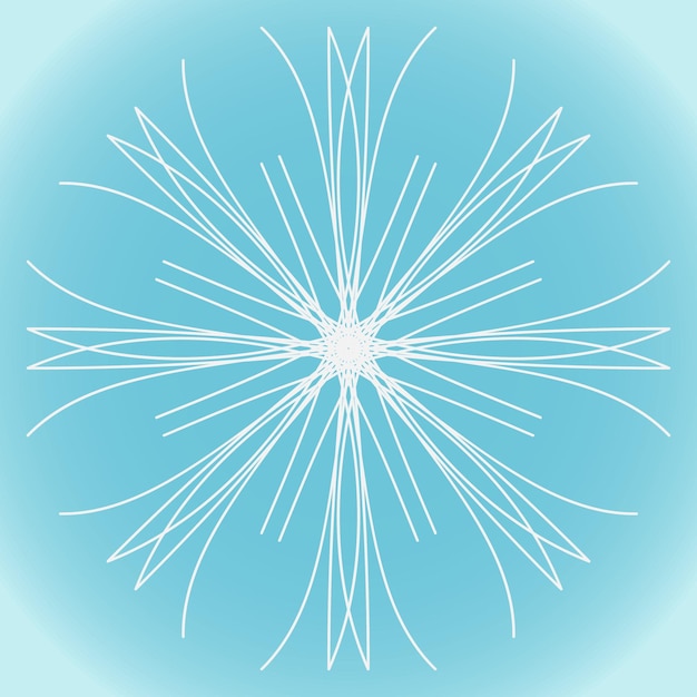 Vector snowflake vector simple abstract straight shape on blue gradient background