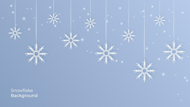 Vector snowflake winter background