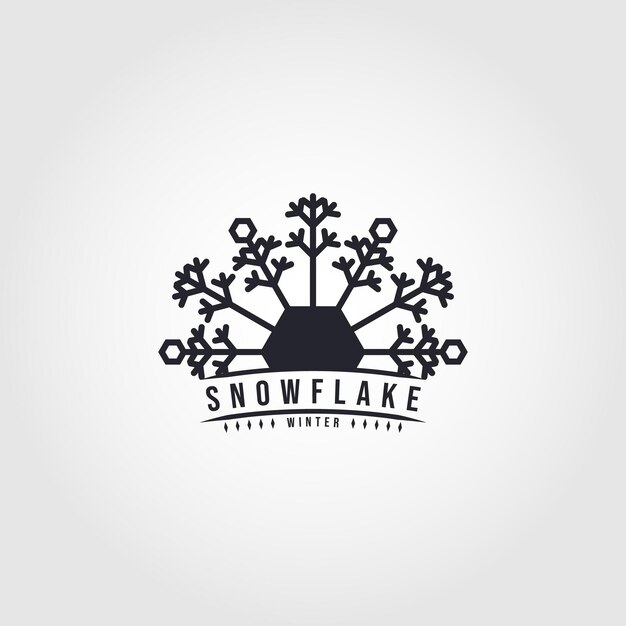 Snowflake winter of black isolated icon silhouette vector illustration design