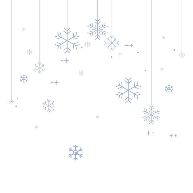 A snowflake winter set of white background isolated icon silhouette winter border snow night