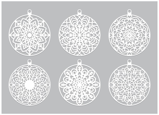 snowflakes christmas design vector set