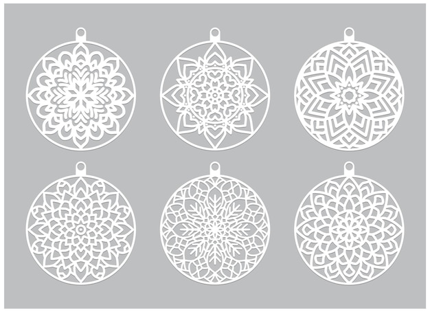 snowflakes christmas design vector set