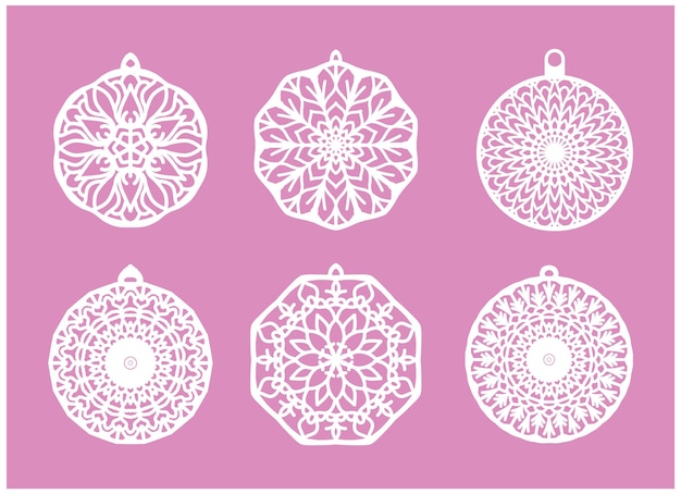 snowflakes christmas design vector set