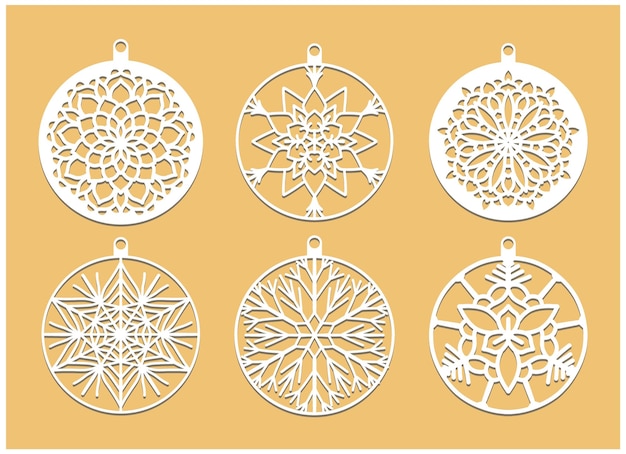 snowflakes christmas design vector set