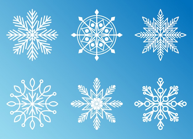 Snowflakes collection for design Christmas and New Year