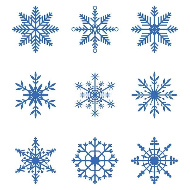 雪片コレクション雪のアイコンのセットクリスマスバナーの冬の装飾要素