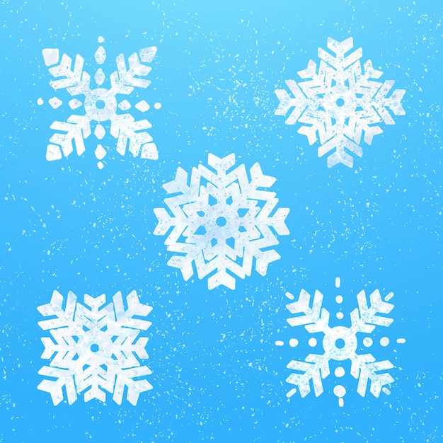 Vettore illustrazione del tema invernale della raccolta dei fiocchi di neve