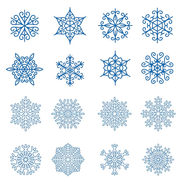 Snowflakes   decoration winter snow set