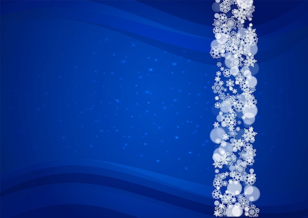 Рамка с снежинками на горизонтальном синем фоне