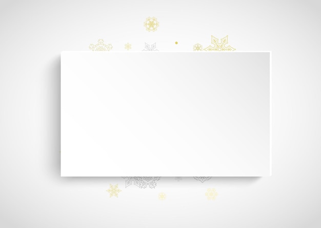 Vector snowflakes frame on white paper background