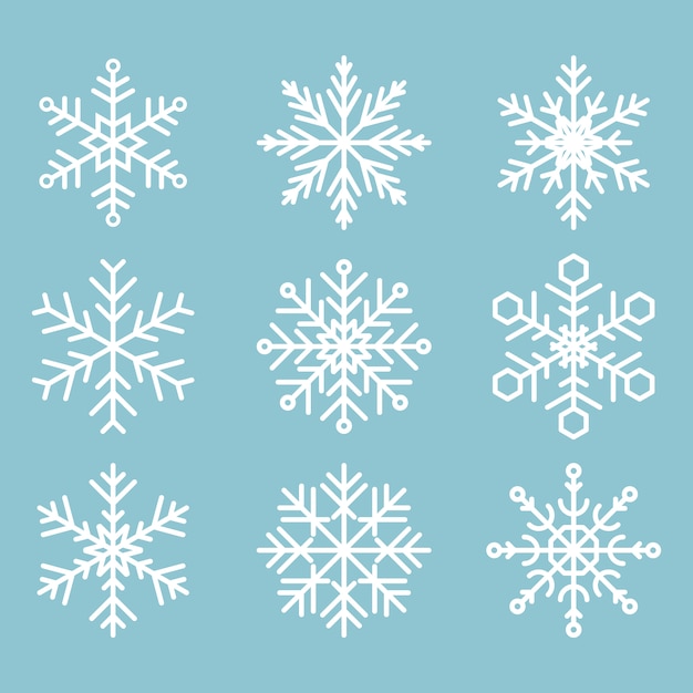 Vector snowflakes icon set