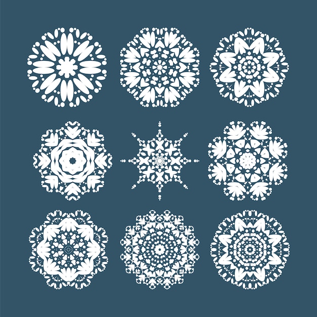 Snowflakes icons set