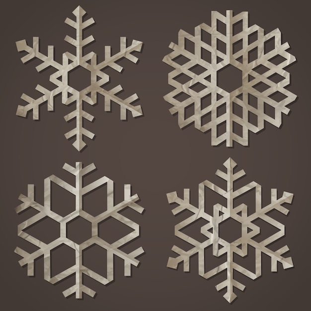 Snowflakes of old paper