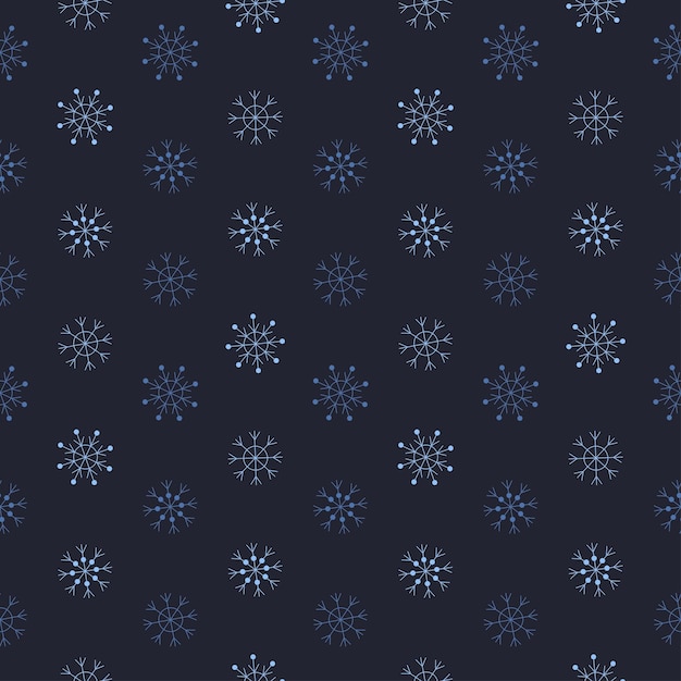 Snowflakes pattern on dark blue background
