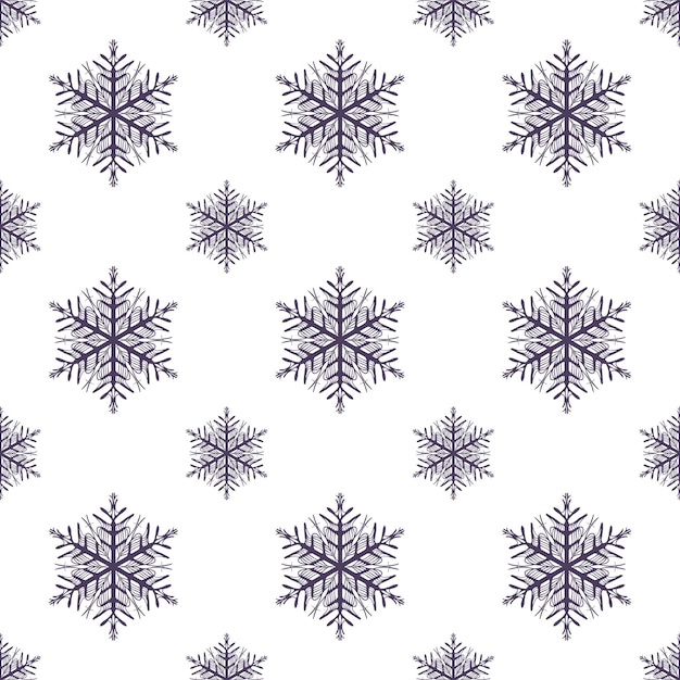 Snowflakes pattern for winter background. Creative and retro style illustration