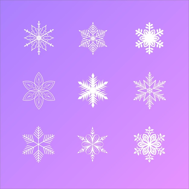 Snowflakes on a purple background