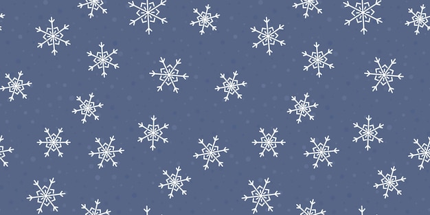 Vector snowflakes seamless pattern christmas background vector illustration for wrapping paper design postcard fabric baby clothes baby room christmas and new year concept