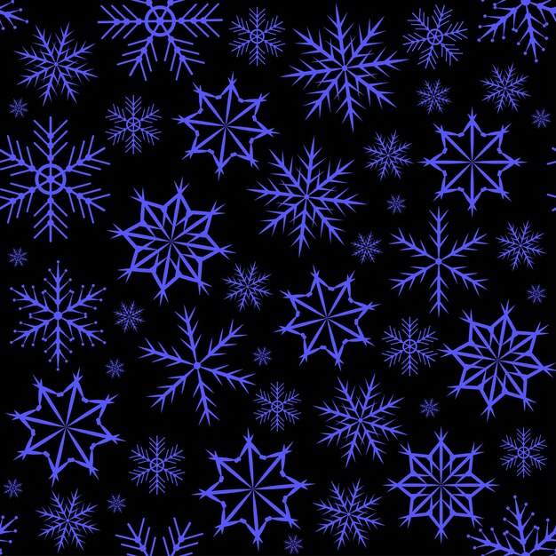 Snowflakes seamless pattern christmas vector background snowfall repeat backdrop