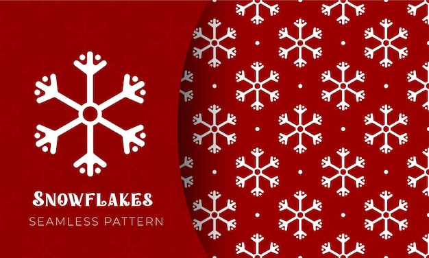 snowflakes seamless pattern simple snowflake red background