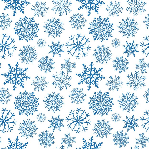 Snowflakes seamless pattern winter background