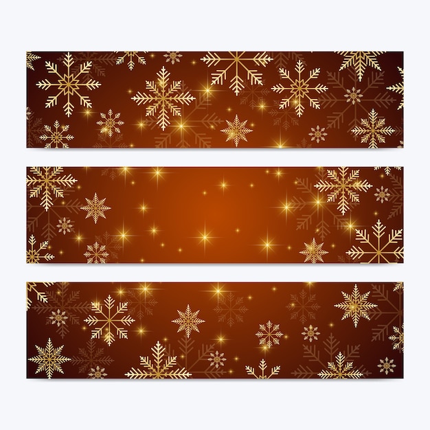 Set di banner di fiocchi di neve e stelle