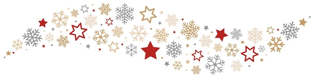 Vector snowflakes and stars border