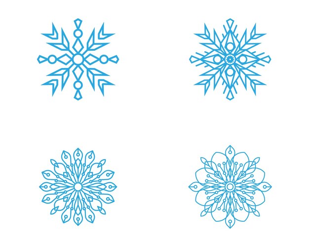 Snowflakes Style Design for Labels Badges and Icons