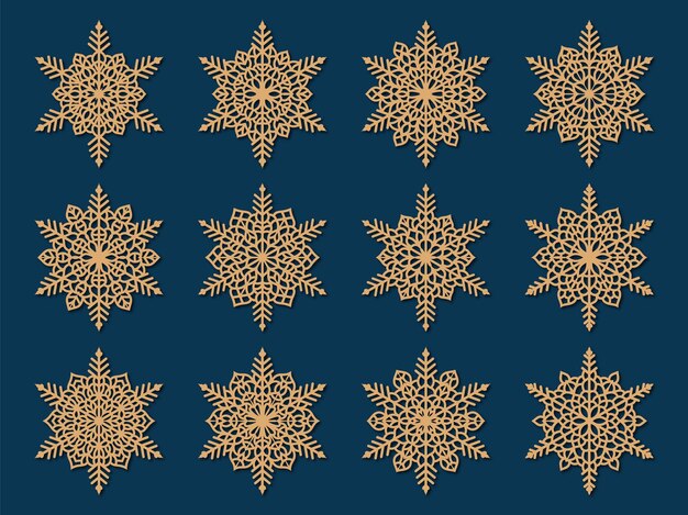 Snowflakes thin line icon set such as pack of simple snowflake snowflake snowflake icons