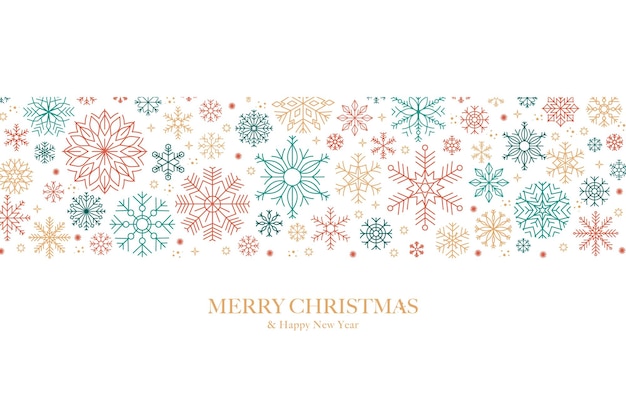 Snowflakes winter background with snowflakes border christmas background for greeting card vector illustration