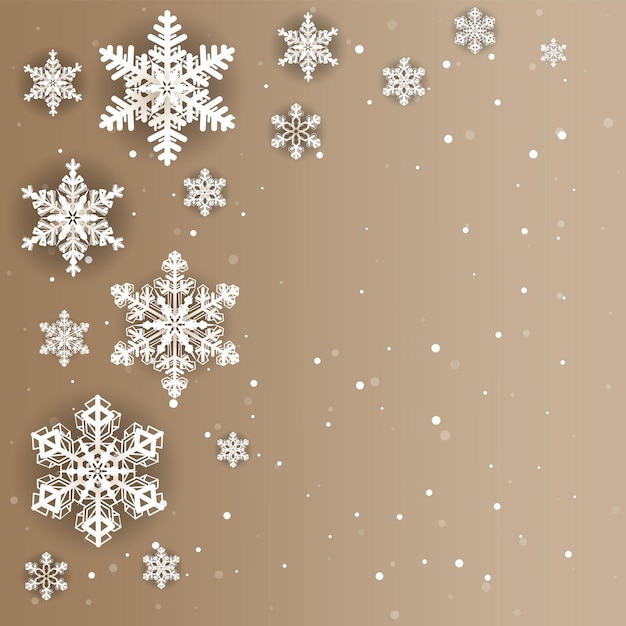 Vector snowflakes winter beige background vector eps 10