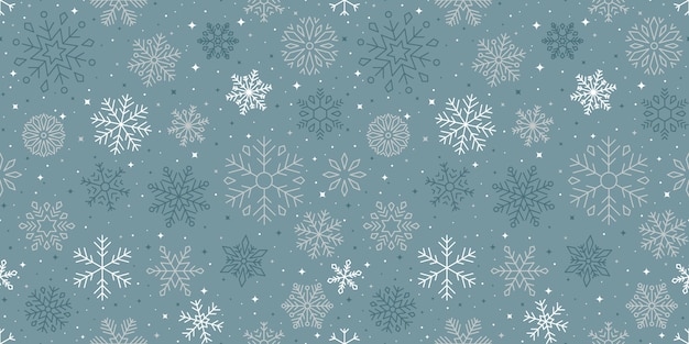 Снежинки зимний сезон шаблон дизайна