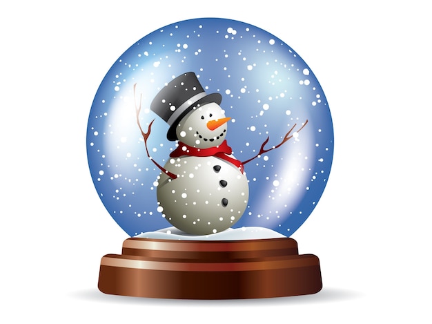 Vector snowglobe with snowman