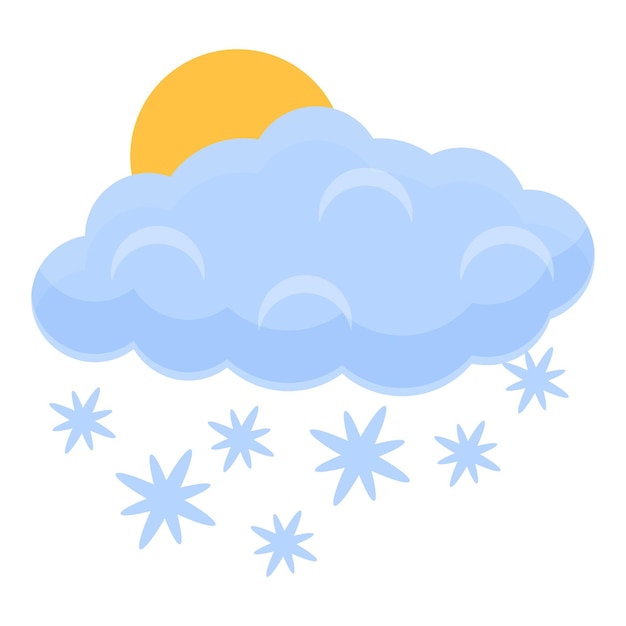 Vector snowing cloud icon cartoon of snowing cloud vector icon for web design isolated on white background