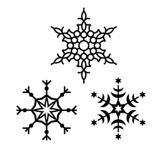 Snowing isolated vector Silhouettes