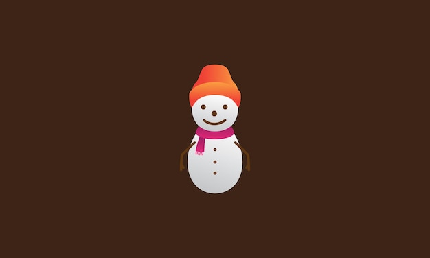 Snowman abstract cartoon cold hat logo vector symbol icon design illustration