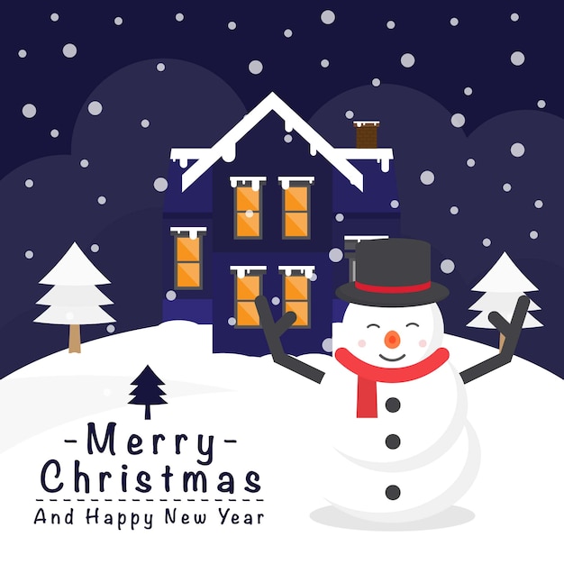 Vector snowman background